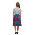Vintage Ornate Mushroom Leafage Wallpaper Kids  Ruffle Flared Wrap Midi Skirt View4