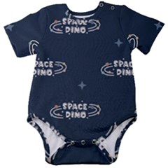 Space Dino Art Pattern Design Wallpaper Background Baby Short Sleeve Bodysuit
