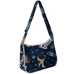Space Theme Art Pattern Design Wallpaper Zip Up Shoulder Bag