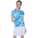 Blue Ocean Wave Texture Women s Polo T-Shirt View1