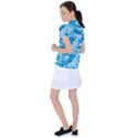 Blue Ocean Wave Texture Women s Polo T-Shirt View2