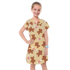 Gingerbread Christmas Time Kids  Drop Waist Dress