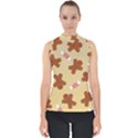 Gingerbread Christmas Time Mock Neck Shell Top View1