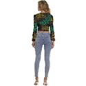 Abstract Geometric Seamless Pattern With Animal Print Long Sleeve V-Neck Top View4
