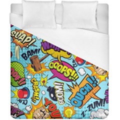 Comic Elements Colorful Seamless Pattern Duvet Cover (california King Size) by Amaryn4rt