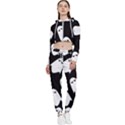 Ghost Halloween Pattern Cropped Zip Up Lounge Set View1