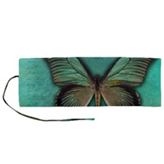 Butterfly Background Vintage Old Grunge Roll Up Canvas Pencil Holder (m)