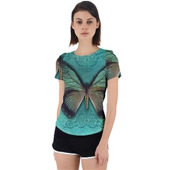 Butterfly Background Vintage Old Grunge Back Cut Out Sport T-shirt