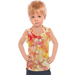 Monotype Art Pattern Leaves Colored Autumn Kids  Sport Tank Top