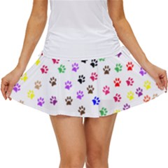 Paw Prints Background Women s Skort