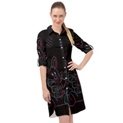 Easter-bunny-hare-rabbit-animal Long Sleeve Mini Shirt Dress