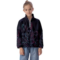 Easter-bunny-hare-rabbit-animal Kids  Half Zip Hoodie