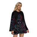 Easter-bunny-hare-rabbit-animal Round Neck Long Sleeve Bohemian Style Chiffon Mini Dress View3