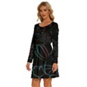 Easter-bunny-hare-rabbit-animal Long Sleeve Wide Neck Velvet Dress View2