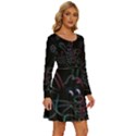 Easter-bunny-hare-rabbit-animal Long Sleeve Wide Neck Velvet Dress View3