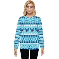 Blue Christmas Vintage Ethnic Seamless Pattern Hidden Pocket Sweatshirt by Amaryn4rt