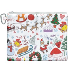 Christmas Theme Decor Illustration Pattern Canvas Cosmetic Bag (xxxl) by Amaryn4rt