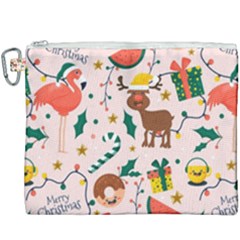 Colorful-funny-christmas-pattern Merry Xmas Canvas Cosmetic Bag (xxxl) by Amaryn4rt