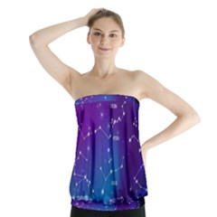 Realistic-night-sky-poster-with-constellations Strapless Top by Amaryn4rt