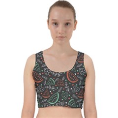 Seamless-vector-pattern-with-watermelons-mint -- Velvet Racer Back Crop Top