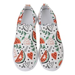 Seamless-vector-pattern-with-watermelons-mint Women s Slip On Sneakers by Amaryn4rt