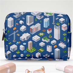 Isometric-seamless-pattern-megapolis Make Up Pouch (medium)