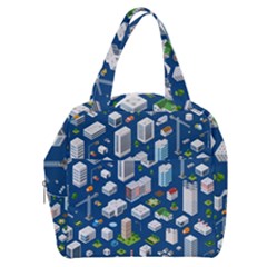 Isometric-seamless-pattern-megapolis Boxy Hand Bag by Amaryn4rt