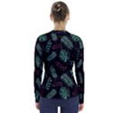 Abstract-seamless-pattern-with-tropical-leaves V-Neck Long Sleeve Top View2