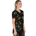Abstract-seamless-pattern-with-tropical-leaves Women s V-Neck Scrub Top View3