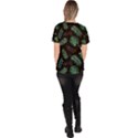 Abstract-seamless-pattern-with-tropical-leaves Women s V-Neck Scrub Top View4