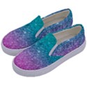Pink And Turquoise Glitter Kids  Canvas Slip Ons View2