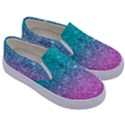 Pink And Turquoise Glitter Kids  Canvas Slip Ons View3
