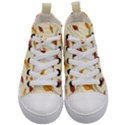 Leaves Autumn Fall Background Kids  Mid-Top Canvas Sneakers View1