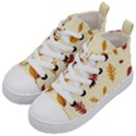 Leaves Autumn Fall Background Kids  Mid-Top Canvas Sneakers View2