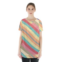 Pattern Design Abstract Pastels Skirt Hem Sports Top