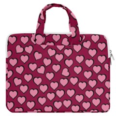 Pattern Pink Abstract Heart Macbook Pro 16  Double Pocket Laptop Bag  by Pakjumat