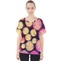 Wood Firewood Wooden V-Neck Dolman Drape Top View1