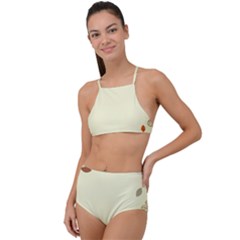 Autumn Border Frame Background Halter Tankini Set