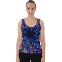 Abstract Beam Blast Velvet Tank Top