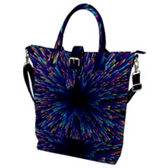 Abstract Beam Blast Buckle Top Tote Bag