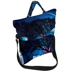 Trees Surreal Universe Silhouette Fold Over Handle Tote Bag