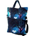 Trees Surreal Universe Silhouette Fold Over Handle Tote Bag View2