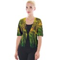 Landscape Night Moon Star Nature Cropped Button Cardigan View1