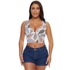 Leaves Pastel Background Nature Women s Sleeveless Wrap Top