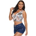 Leaves Pastel Background Nature Women s Sleeveless Wrap Top View2