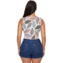 Leaves Pastel Background Nature Women s Sleeveless Wrap Top View4