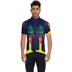 Rocket Halftone Astrology Astronaut Men s Short Sleeve Cycling Jersey
