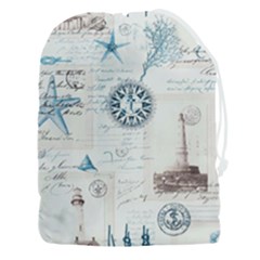Nautical Lighthouse Vintage Postcard French Writing Drawstring Pouch (3xl)