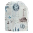 Nautical Lighthouse Vintage Postcard French Writing Drawstring Pouch (3XL) View1
