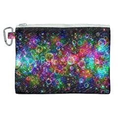 Psychedelic Bubbles Abstract Canvas Cosmetic Bag (xl) by Modalart